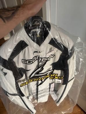 Scorpion EXO Motorcycle Jacket White and Black