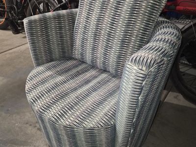 Turquoise, white and blue swivel chair 75 bucks