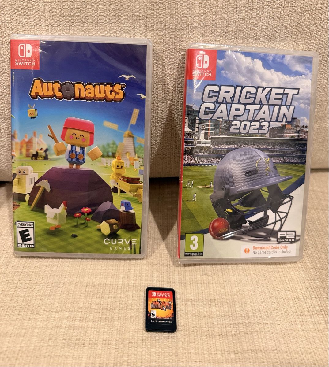 TRADE Nintendo Switch Games  - Autonauts (Sealed), Has-Been Heroes (Loose), & Cricket Captain 2023 (Sealed)