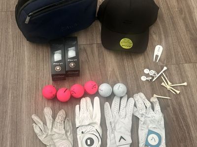 Ladies Golf Gloves, Pro V1 Balls, Hat, Tees