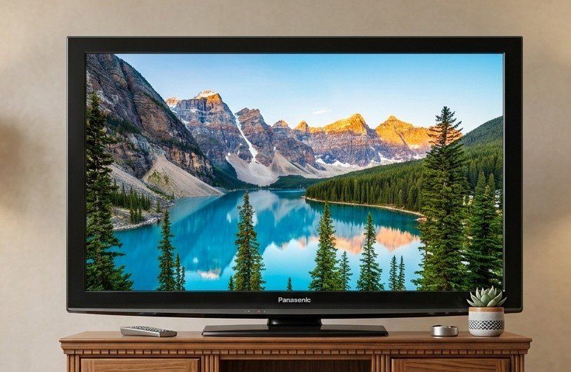 Panasonic 65-inch Plasma HDTV with remote $70 OBO and free entertainment solid wood 