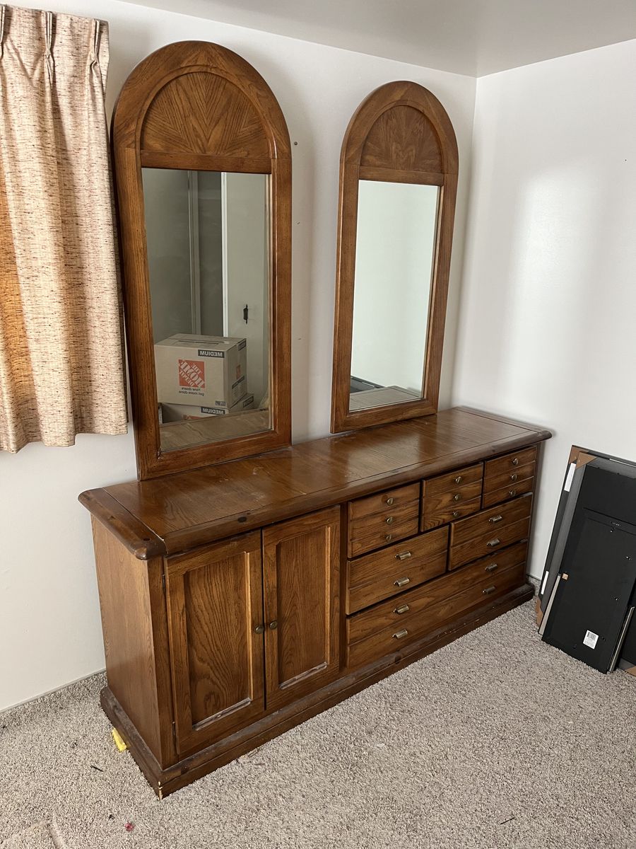 Solid wood 72" dresser