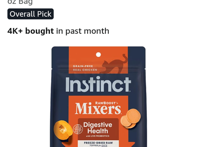 Instinct Raw Boost Mixers Grain-Free Freeze-Dried Raw Digestive Health Dog Food Topper (4-Pack)