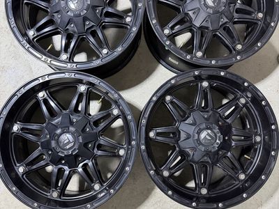 (4) Black Fuel Hostage 18x9 8x6.5 +20 offset rims