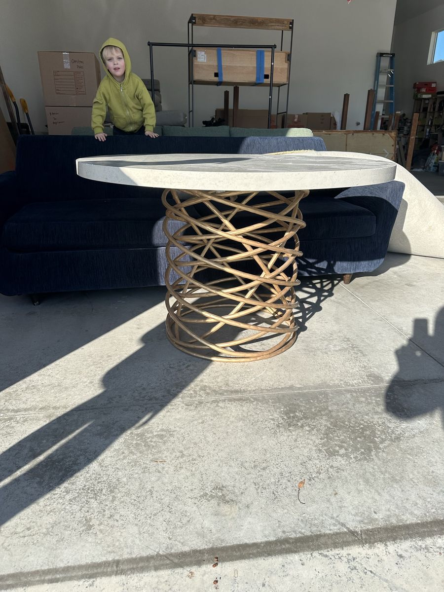 Bracelet Table with Stone Top INDOOR/OUTDOOR