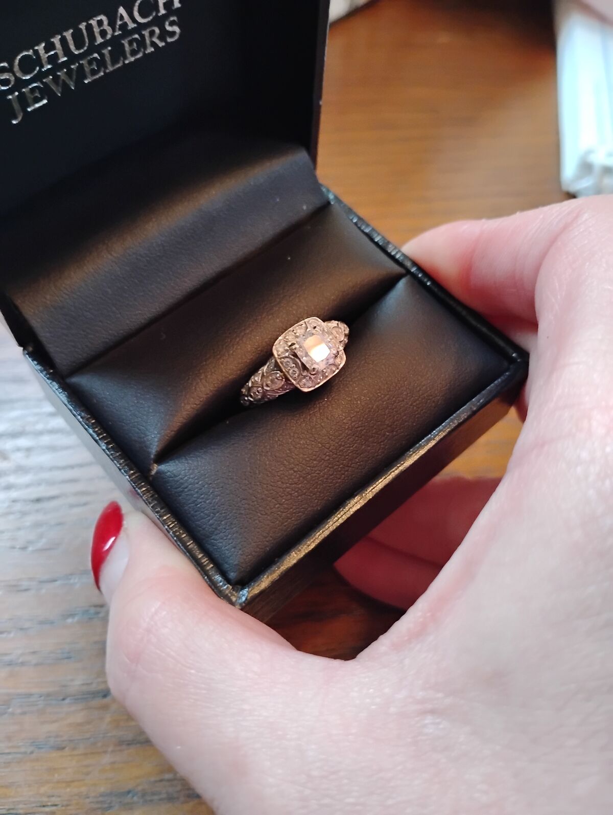 A beautiful, genuine, square cut diamond ring for your wedding or engagement