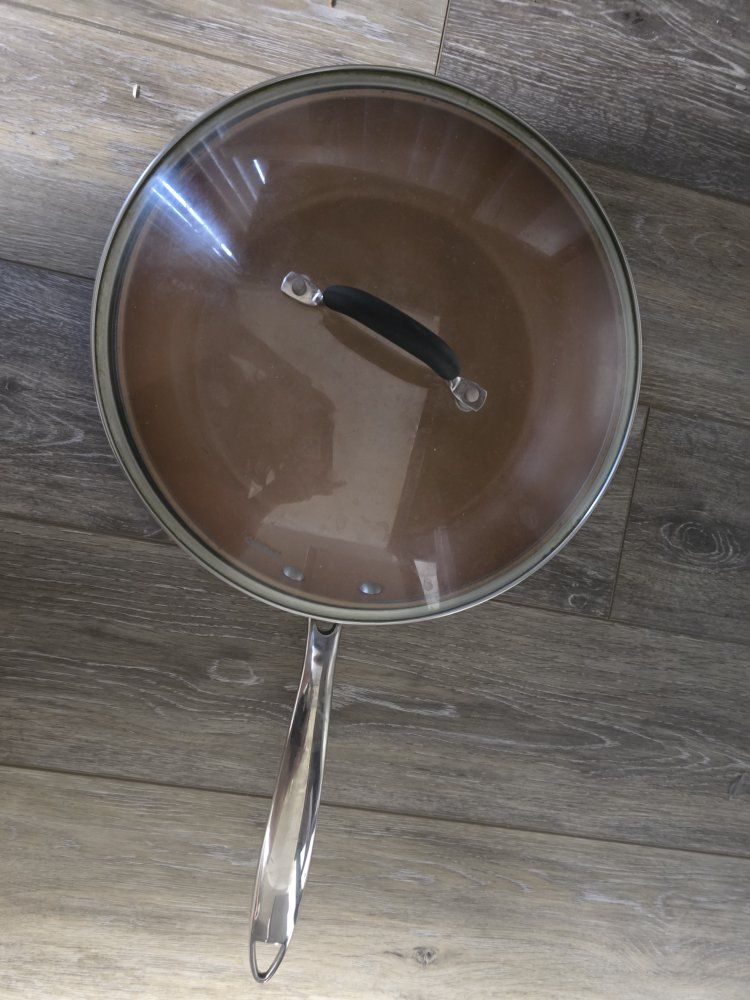 12" Non-Stick Frying titanium Pan Skillet with Glass Lid & Stainless Steel Handle