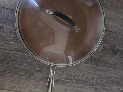 12" Non-Stick Frying titanium Pan Skillet with Glass Lid & Stainless Steel Handle