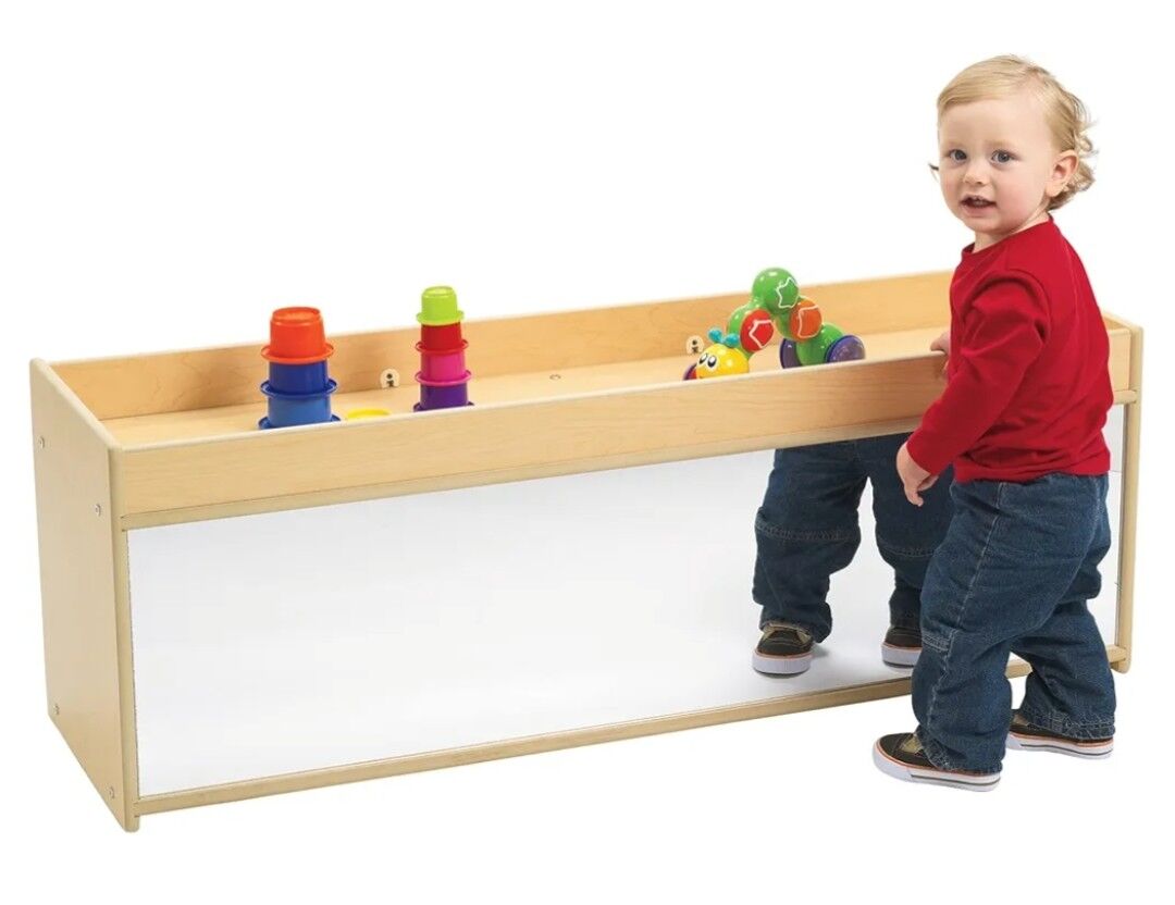 NEW Toddler Storage with Mirror Back Classroom Shelves