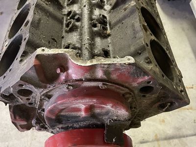 Chevy Small Block 350 Engine Block - Casting #3970010 - Main Caps and Crank Included, 4 bolt main caps. Stock bore.