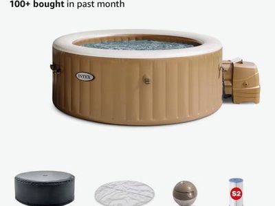 INTEX PureSpa 28425EH Inflatable Portable Hot Tub Spa 4-Person 77in x 28in