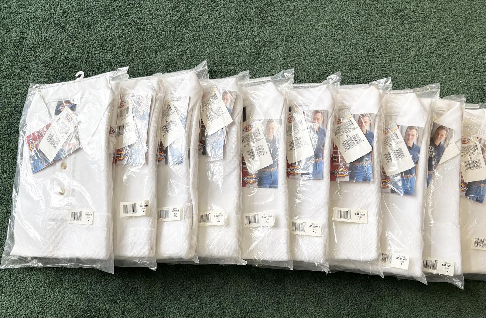 Brand New Dickies White Polo Shirts – Sizes L & XL