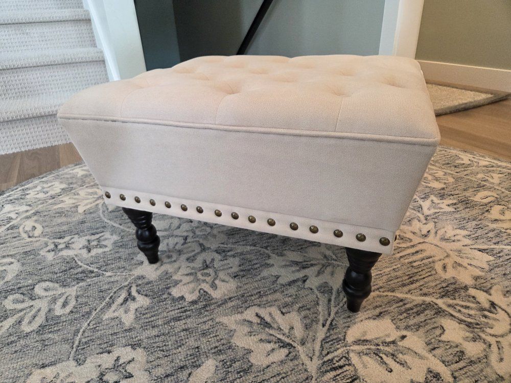 Cream Ottoman