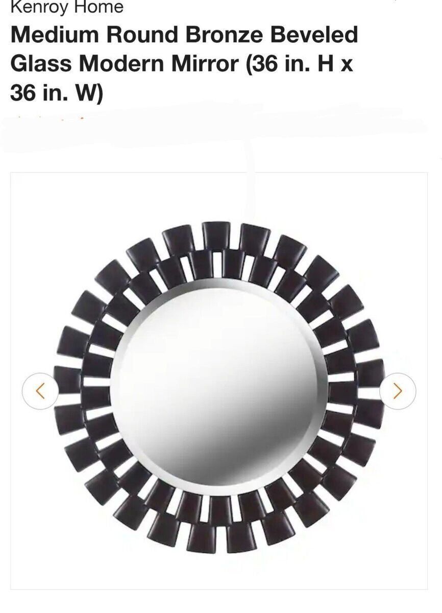 Rustic Round Beveled Glass Mirror Brand New
