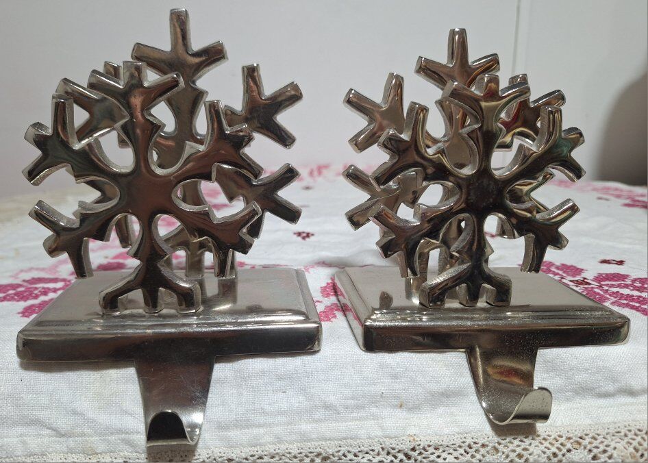 Nice Double Sided Metal Vintage Stocking Holders