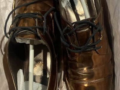 Johnston & Murphy Women's Metallic Bronze Oxford Shoes Size 7.5M