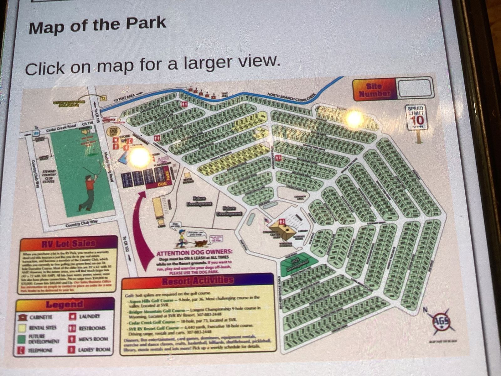 R V lot in Starvalley rvpark in Thayne wy