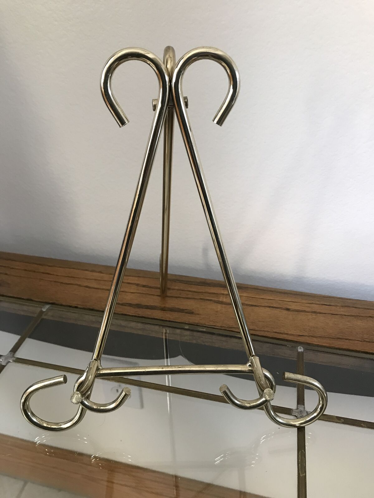 Home Interiors Brass Easel Folding Stand Thick for Plate Picture or Book Display