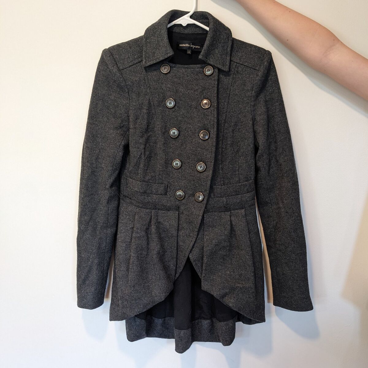 Charcoal Gray Peplum Coat Steampunk size 4