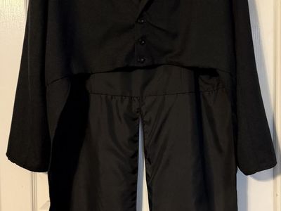 Men's Black Tuxedo Tailcoat and Trousers - Ideal for Formal Events, Weddings, or Costumes