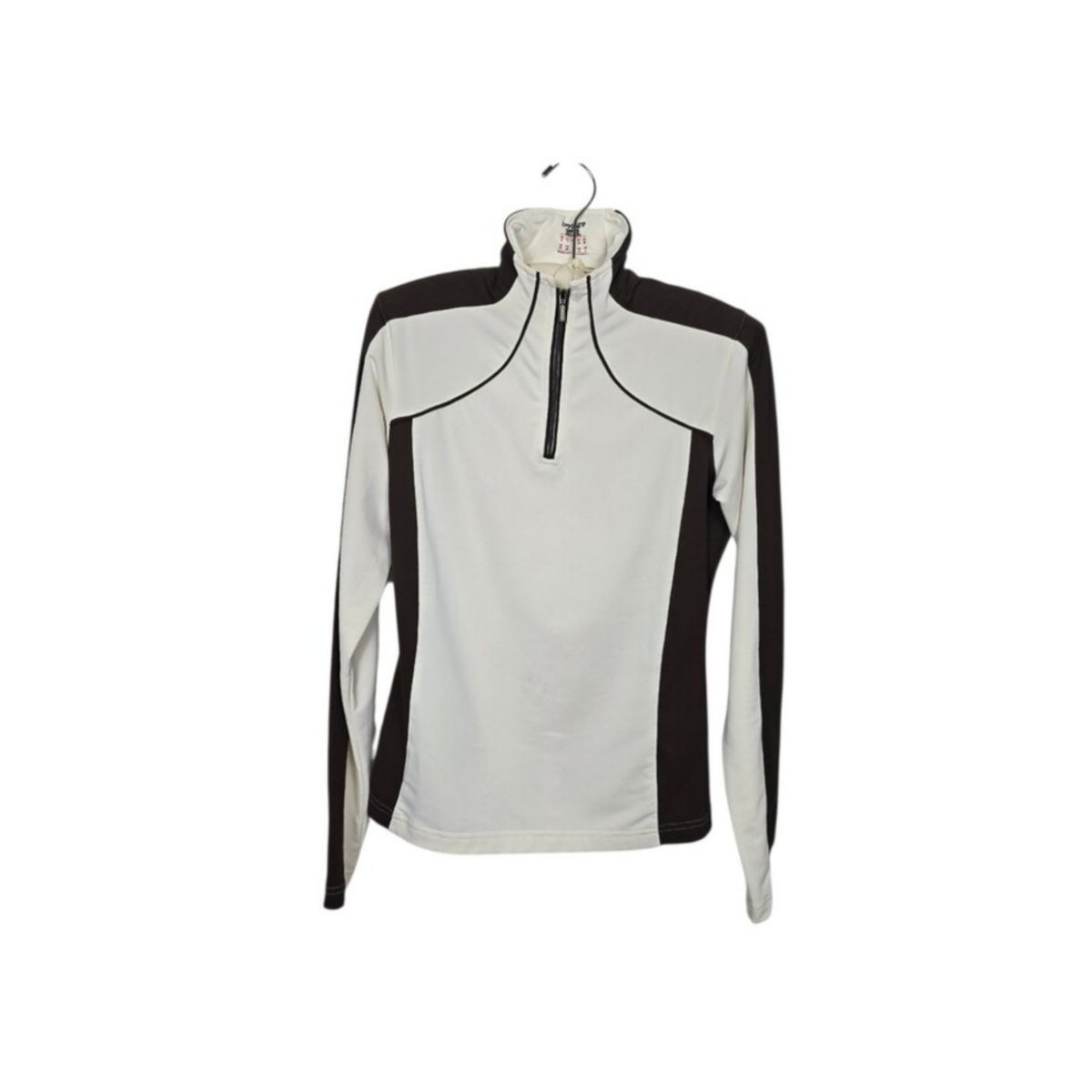 Spyder Quarter Zip Athletic Pullover Long Sleeve Top Cream Brown Women's 6