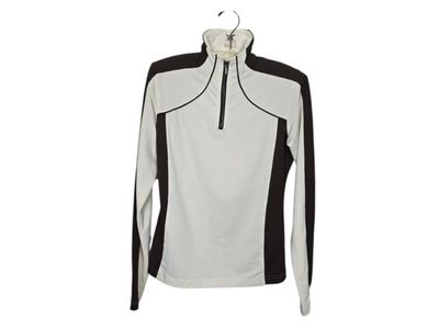 Spyder Quarter Zip Athletic Pullover Long Sleeve Top Cream Brown Women's 6