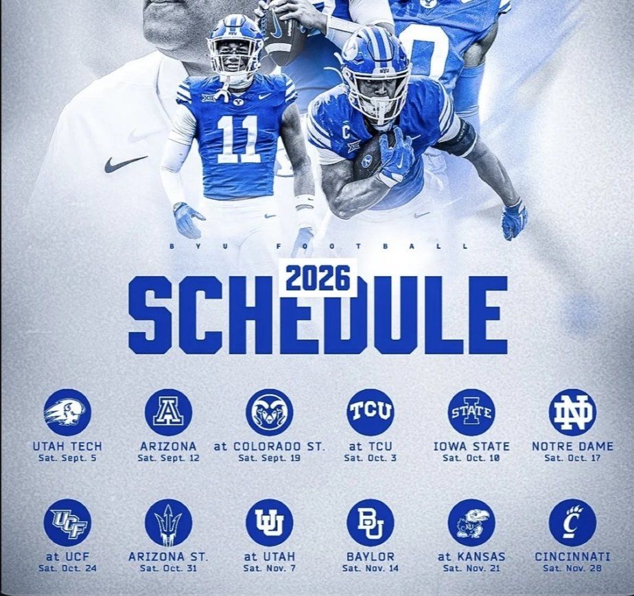 BYU Cougars Football 2026 1-4 Tickets - Any Game - Utah Tech, Notre Dame, Arizona, Arizona St, Baylor, Iowa St, Cincinnati