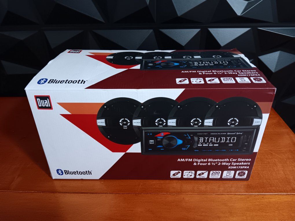 Dual Electronics XDM17SPK4 Car Audio Bundle Digital Media Receiver Four 6.5” Spk. Brand New in Box.