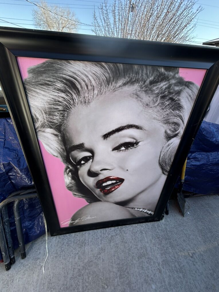 Huge Framed 62x46 Marilyn Monroe Giclee Print Art