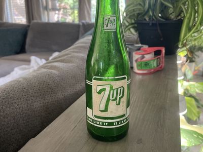 Vintage 7 Up Soda Bottle - Green Glass, 7 Fl. Oz. - Seven-Up Bottling Co. Wichita Falls TX
