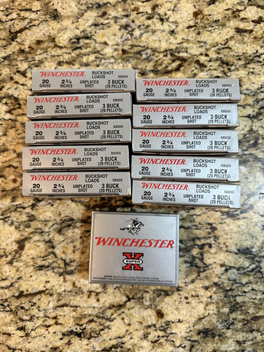 11 boxes of Winchester 20ga super X ammo