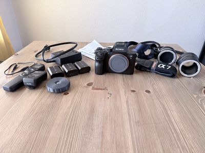 Sony a7R III with accessories and three batteries