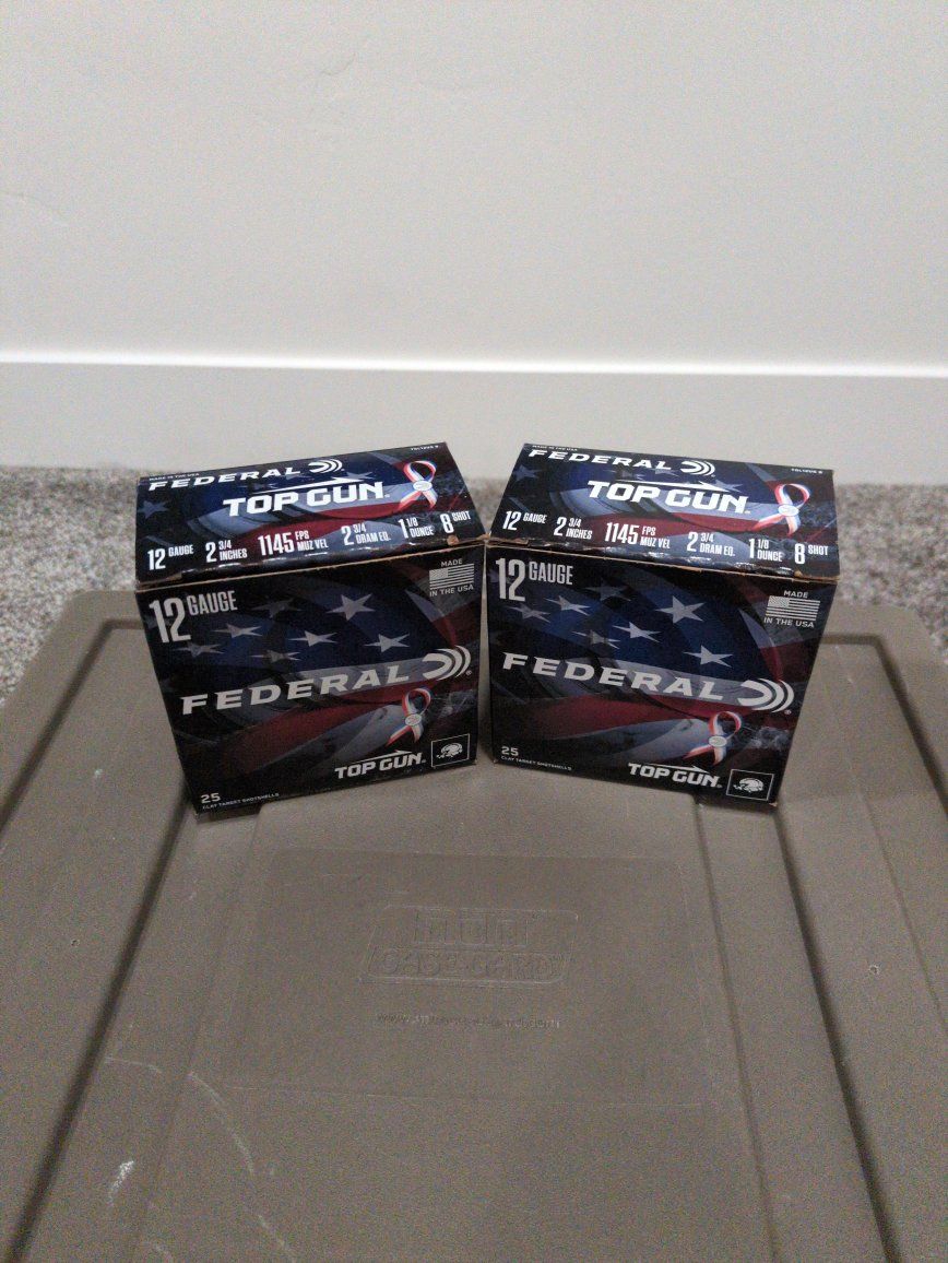 Federal Top Gun 12 Gauge Target Load Shotgun Shell Boxes, 2 boxes