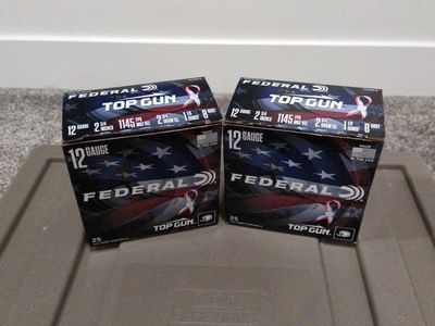 Federal Top Gun 12 Gauge Target Load Shotgun Shell Boxes, 2 boxes