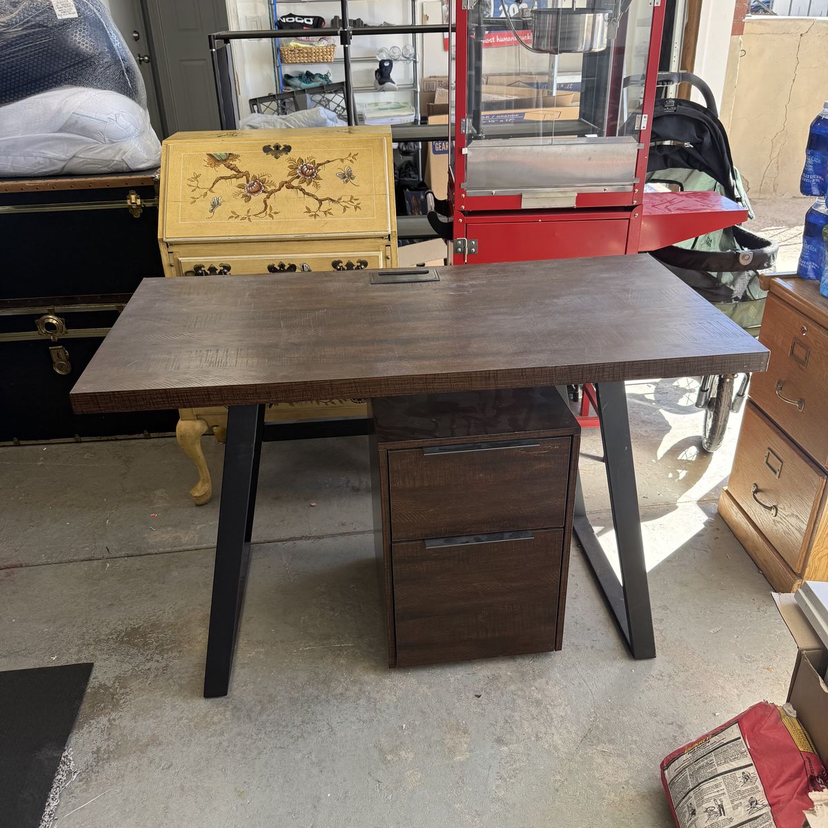 Desk And File Cabinet