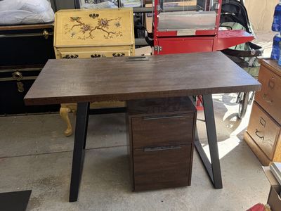 Desk And File Cabinet