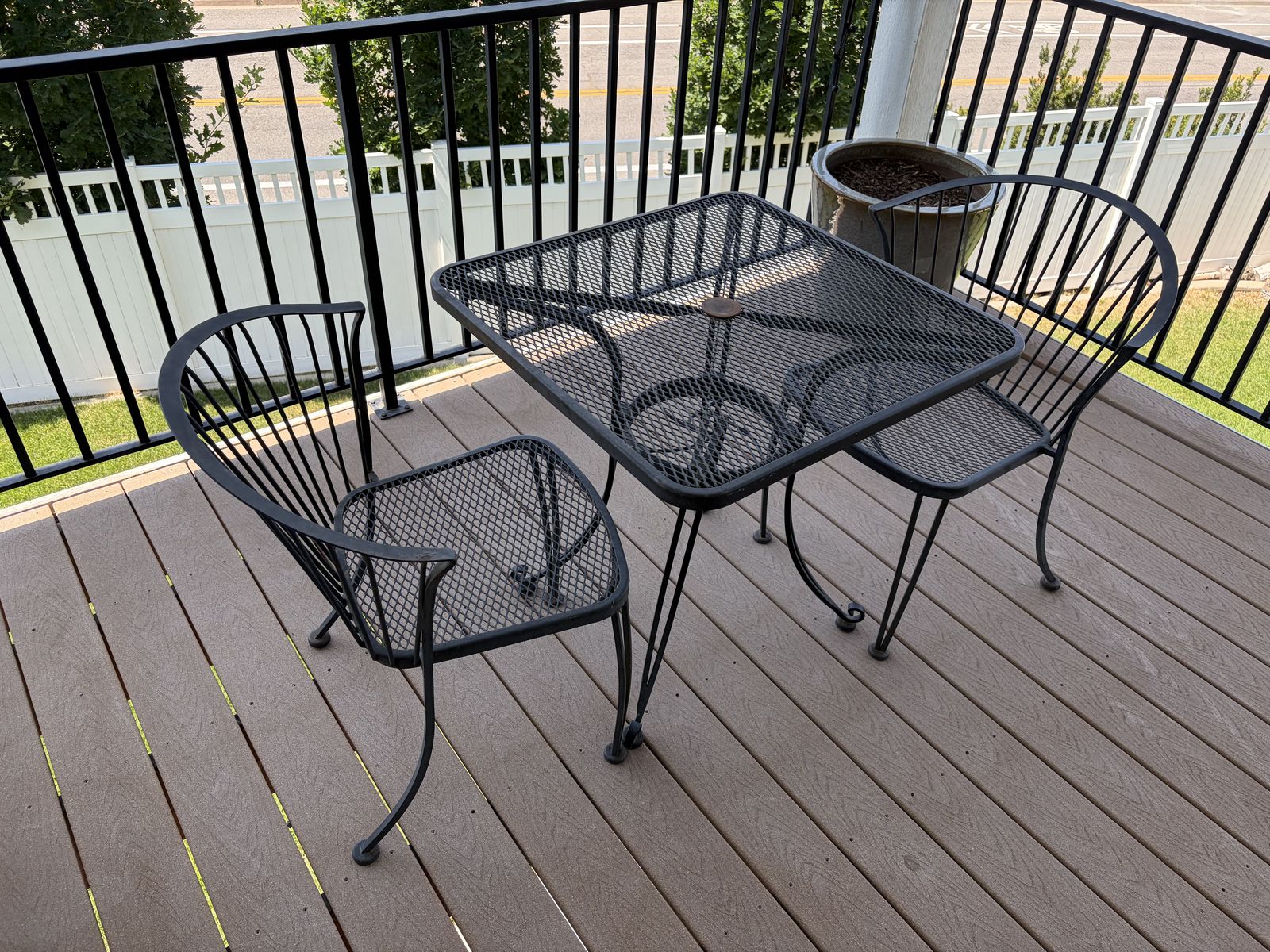 Black Metal Patio Bistro Set – Table and 2 Chairs
