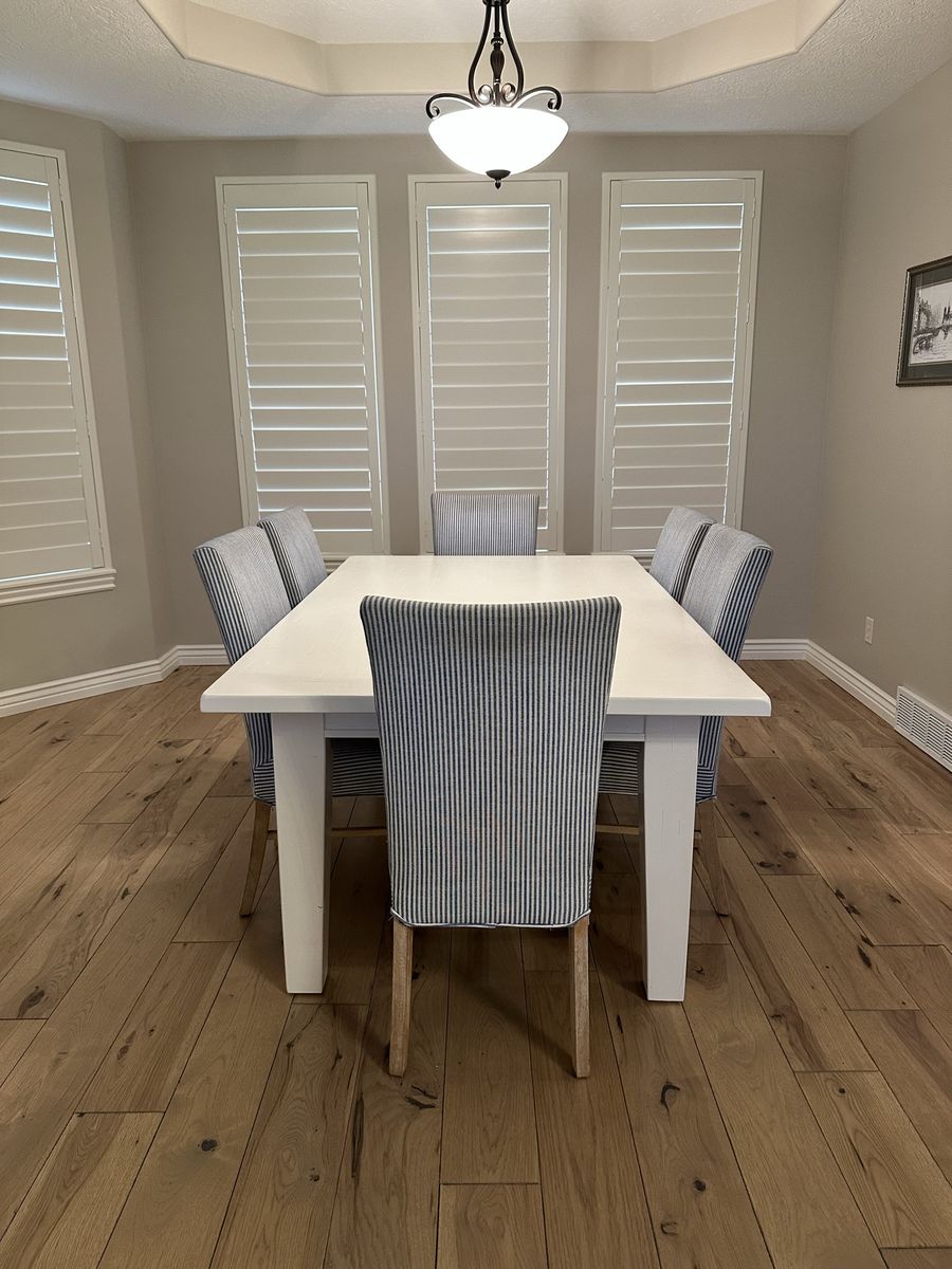 Solid wood table with 8 chairs