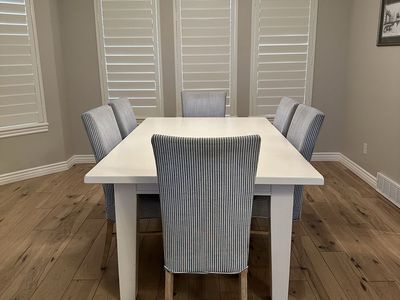 Solid wood table with 8 chairs