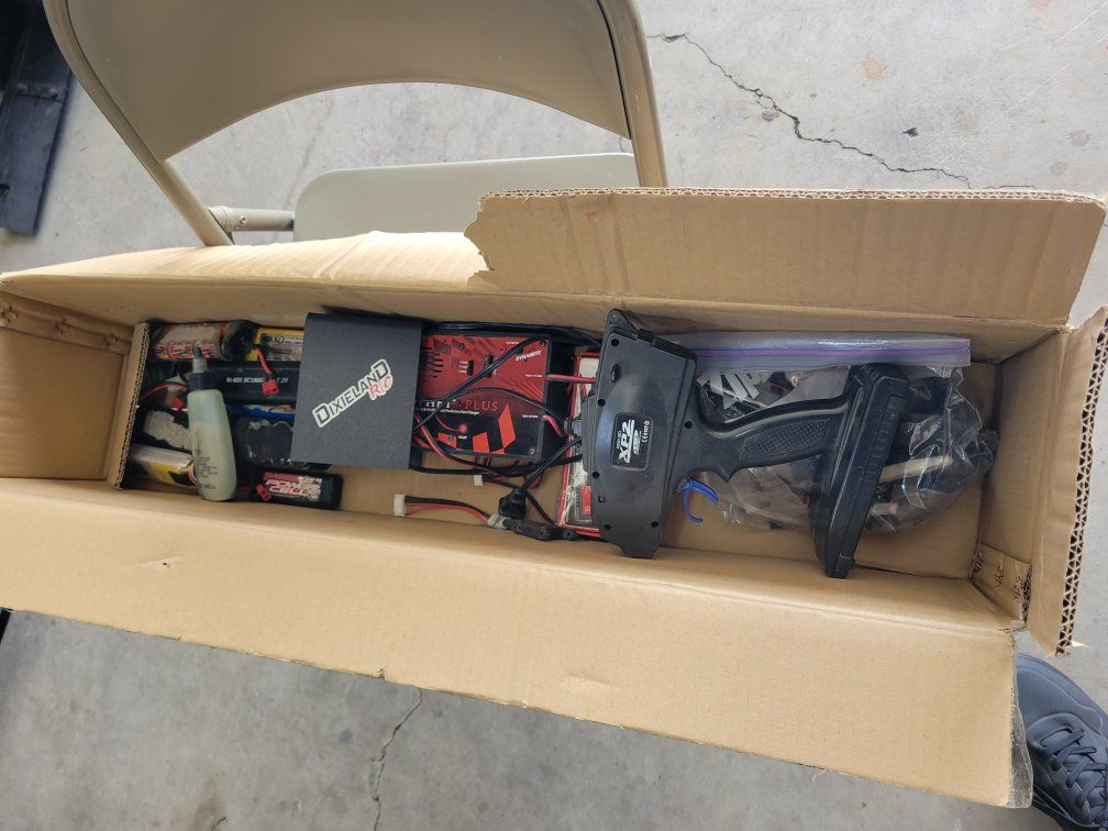 Box of random RC stuff. Batteries, parts, etc