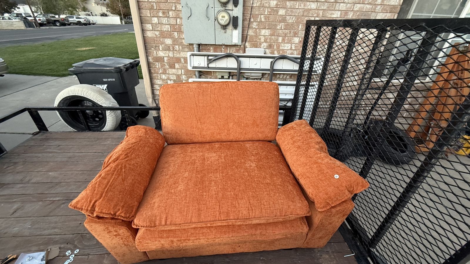 Orange arm chair