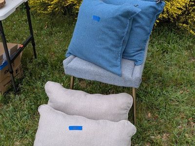 Decorative Throw Pillows and Upholstered Chair