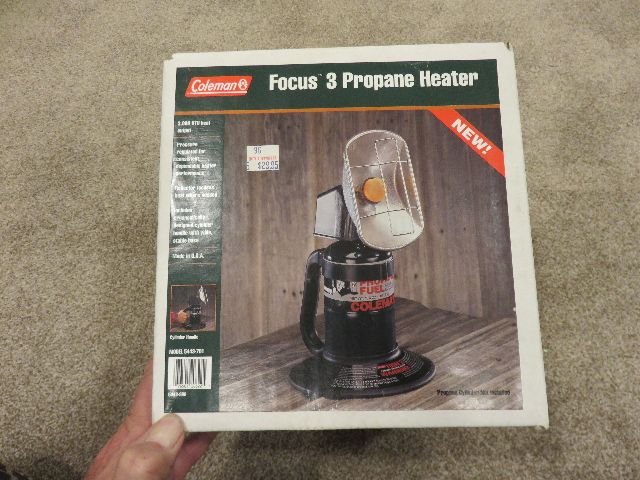 BRAND NEW - STILL IN THE SEALED BOX - VINTAGE COLEMAN FOCUS 3 PORTABLE PROPANE HEATER