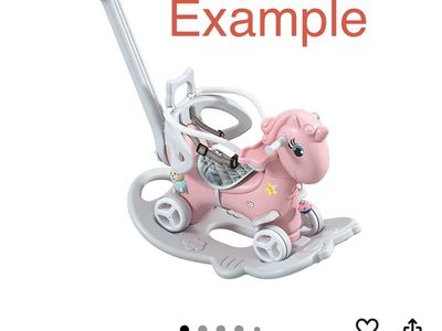 4-in-1 Rocking Horse and Stroller Toy for Toddlers, White