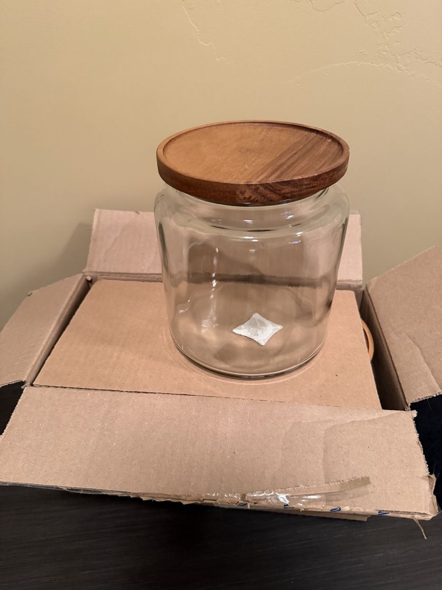 Anchor Hocking Glass Jars - Acacia Lids - Set of 2