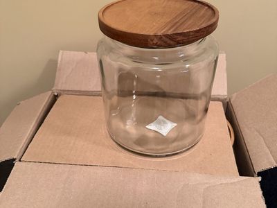 Anchor Hocking Glass Jars - Acacia Lids - Set of 2