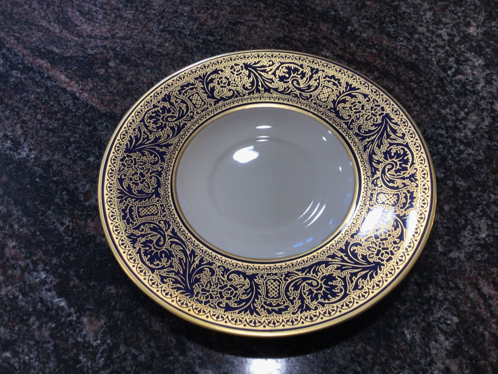 FRANCISCAN ROYAL RENAISSANCE saucer cobalt blue gold filigree EXC Cottagecore