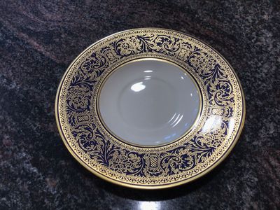 FRANCISCAN ROYAL RENAISSANCE saucer cobalt blue gold filigree EXC Cottagecore