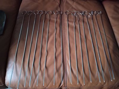 Stainless steel BBQ skewers set of 16