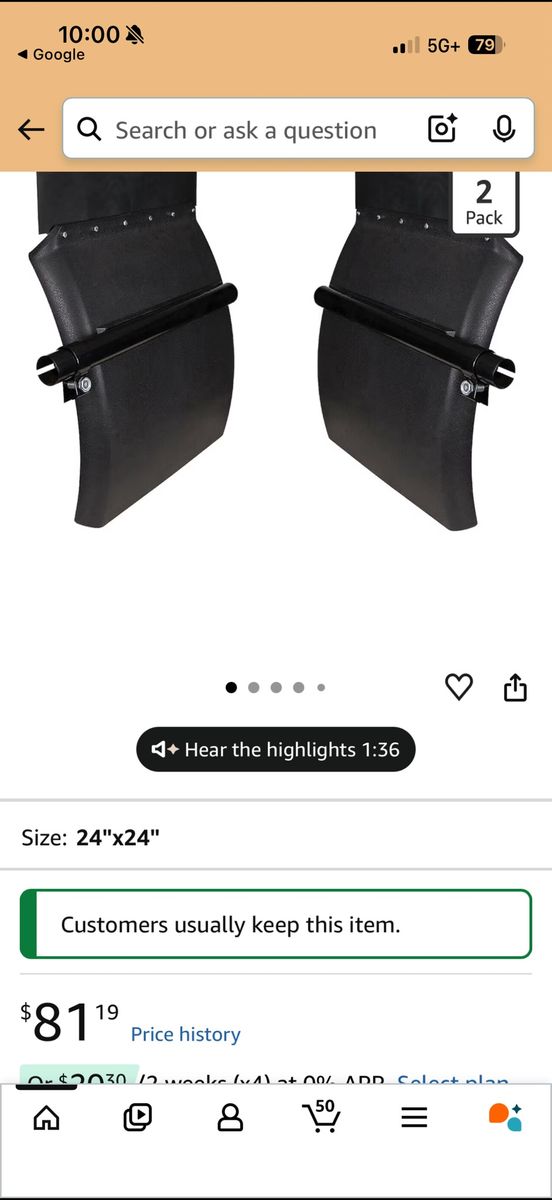 Poli quarter hang semi flaps (missing hardware)